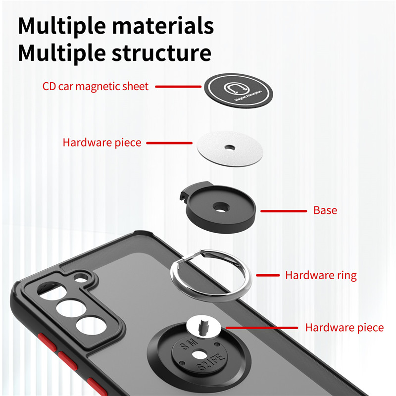 Magnetinis žiedas matinis, apsaugantis nuo kritimo telefono dėklas, skirtas Samsung Galaxy S8 S9 S10 S20 S21 S22 S23 Plus S10E S20FE Note8 Note9 Note10 Note20 Ultra Bracket Dangtelis_voghion.com