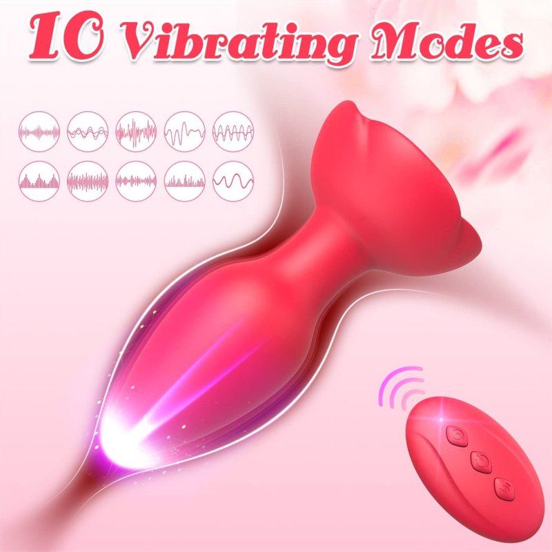 Vibratore a forma di rosa, plug anale, massaggiatore prostatico maschile, stimolatore del clitoride, telecomando, giocattolo sessuale per_voghion.com