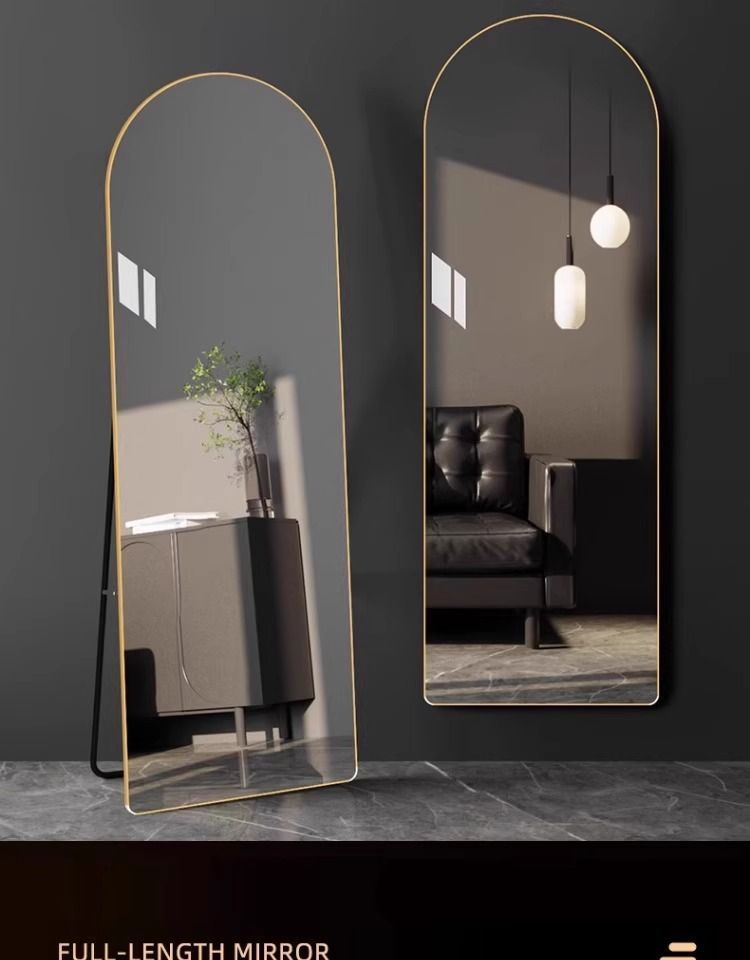 Espejo de lujo de alta gama, de cuerpo entero, para uso doméstico, de suelo, de pie, para peluquería, de pared, de alta definición._voghion.com