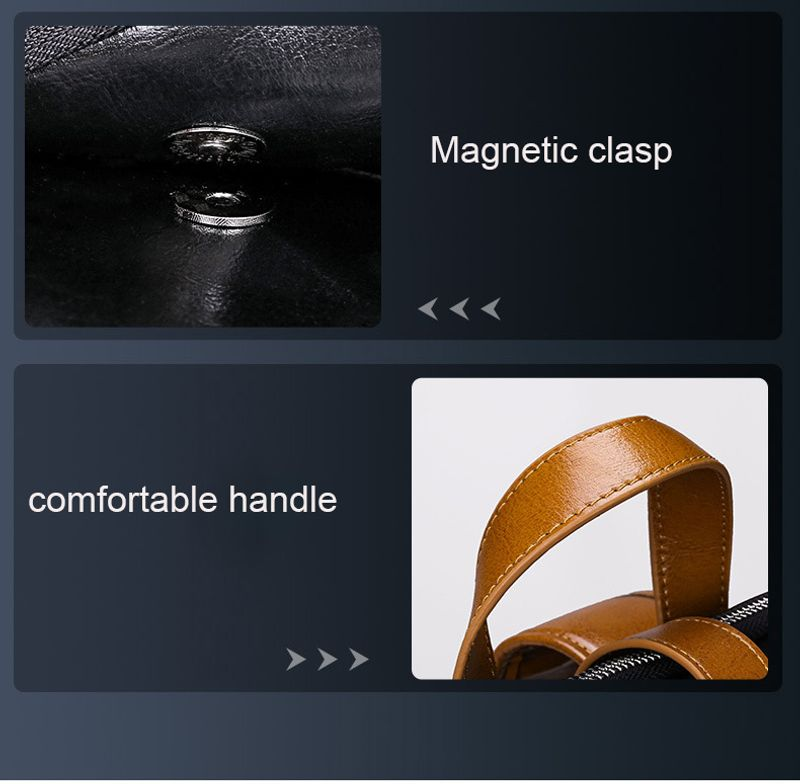 Wasserdichter Rucksack aus Leder im Modetrend, Computertasche, Unisex, mit mehreren Fächern und großem Fassungsvermögen_voghion.com