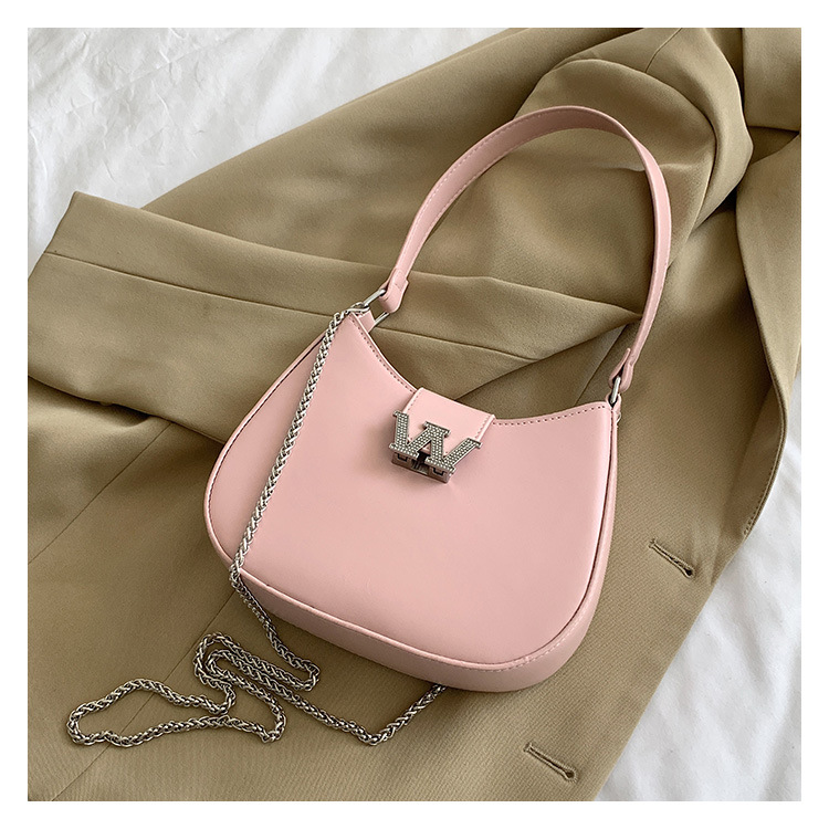 Factory Wholesale 2023 New Homeless Bag Women's Single Shoulder Messenger bag Crescent handbag rhinestone buckle armpit bag_voghion.com