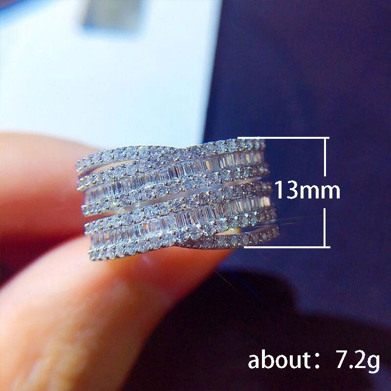 Anello Cao Shi intarsiato con anello in zircone a forma di T Fede nuziale da donna_voghion.com