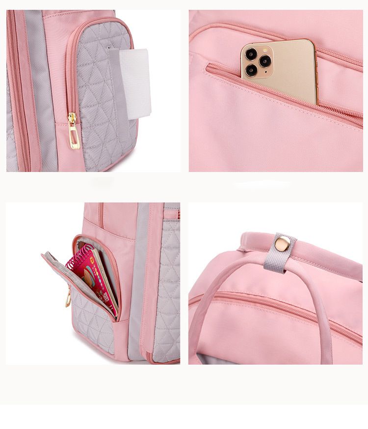20L Wickeltasche Tragbare multifunktionale Mutter- und Babytasche Modische Stickerei Große Kapazität Wickeltasche Wasserdichter Rucksack_voghion.com