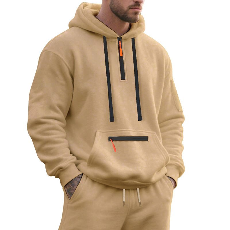 Herren Fleece-Kapuzenpullover – Warmer Winterpullover, Oversize-Passform, Lässige Streetwear (Schwarz, Weiß, Marineblau, Khaki, Grau) – M-XXXL_voghion.com