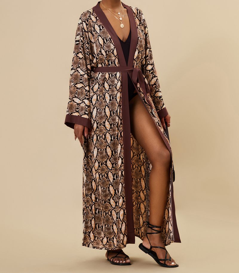 Women's Clothing Beach cover-up rayon zebra pattern holiday bikini sunscreen cardigan dress large size loose_voghion.com