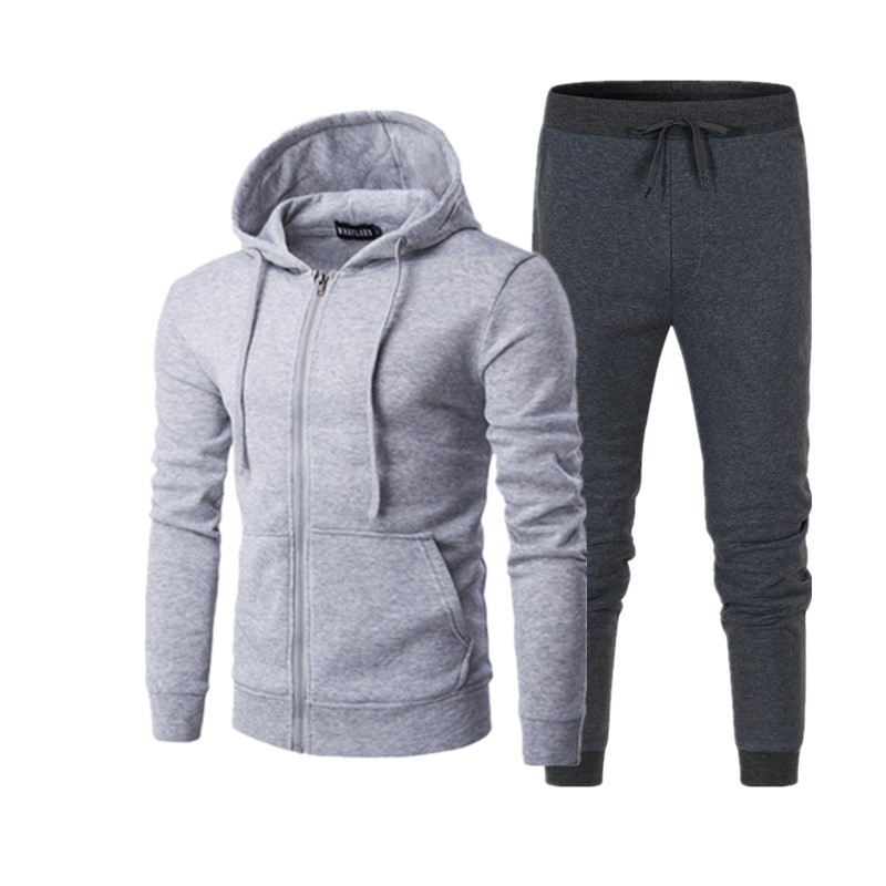 Pomlad Jesenski Style Zadrga s Kapuco Casual Prazen Pulover Moški in Ženski Pulover Set Plus Plišasti Plašč Moda_voghion.com