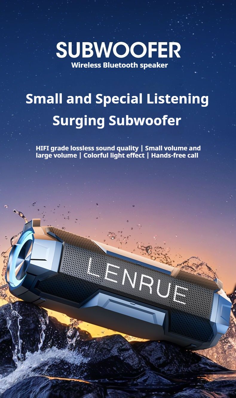 Caisson de basses 30 W, lumière colorée, sans fil, Bluetooth 5.3, son stéréo, portable, fête familiale, karaoké, boombox, étanche_voghion.com