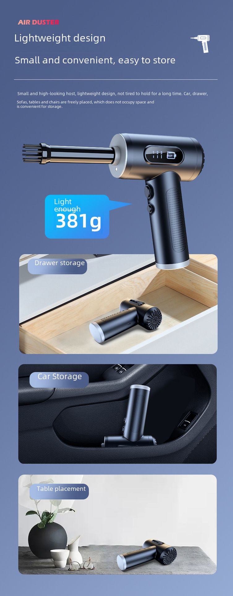 Novo soprador de pó soprando e aspirando integrado portátil de alta potência 50000RPM aspirador de pó portátil para carro com display digital_voghion.com