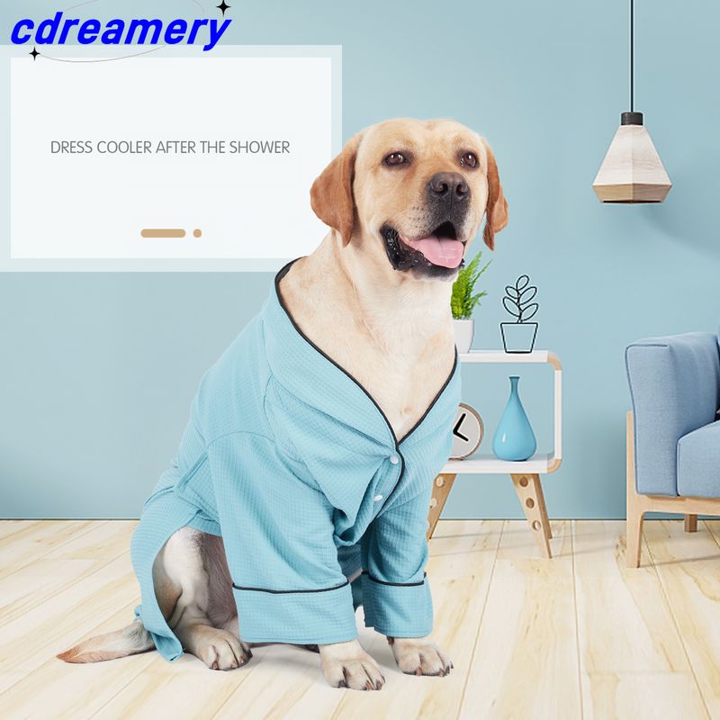Hundbadrock Moderiktig hundpyjamas Absorberande handduk för liten medelstor hundbadrock Nattlinne Hundkläder Snabbtorkande tillbehör_voghion.com