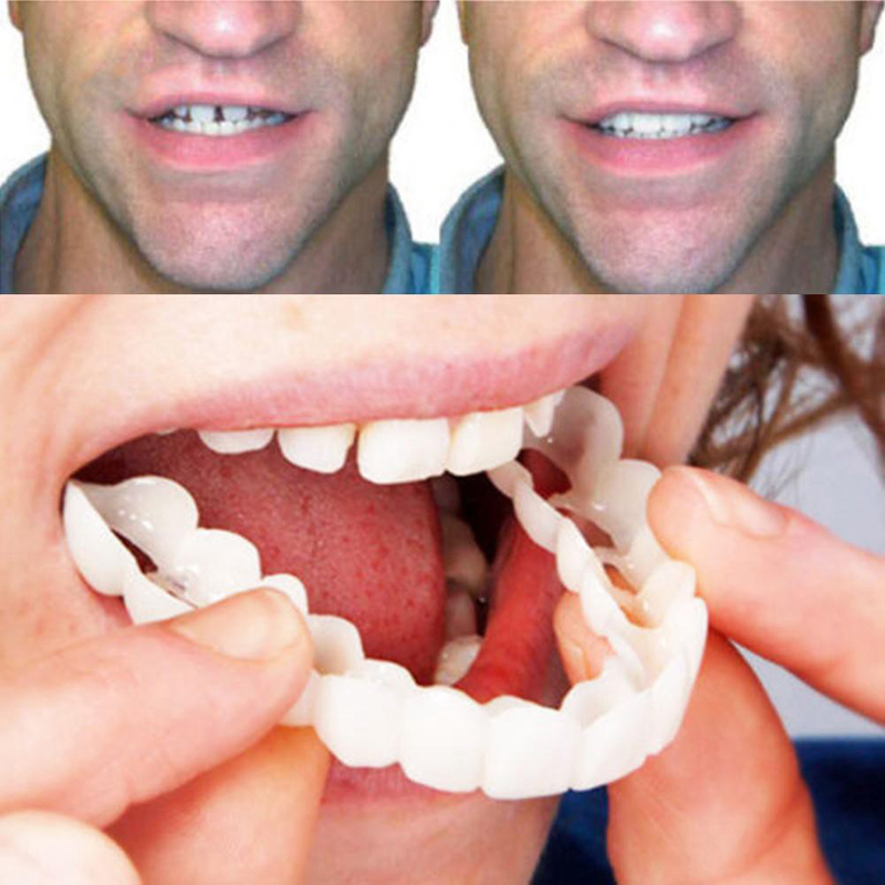 BeautyLife 2st Silikonsimulering Övre Botten Tandprotes Whitening Tandskydd_voghion.com