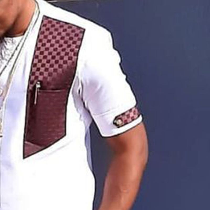 Herrenbekleidung Jugend Baumwolle Casual Weiß Revers Sommer Gewöhnlicher Herrenanzug_voghion.com