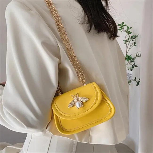Monedero de abejas para niños, bolso de un solo hombro con cadena para niñas, bolsos de mensajero de diseñador para niños, Mini billetera de princesa para niños 2022_voghion.com