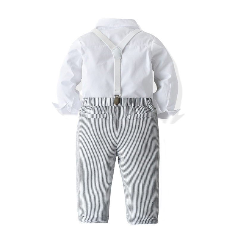 Abito da bambino per bambini, ragazzo, festa di compleanno del bambino, abito settimanale, bretelle, pantaloni a righe, camicia a maniche lunghe, abito autunnale per bambini_voghion.com
