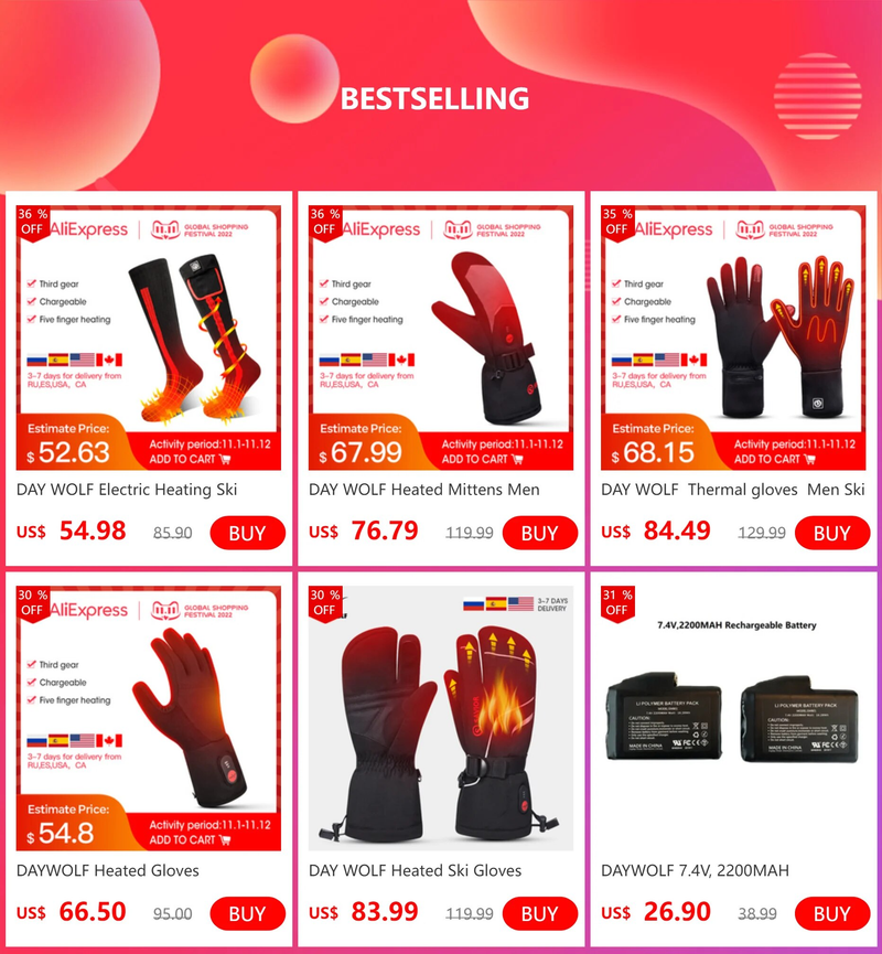 DAY WOLF Electric Heating Ski Winter Heated Rechargeable Thermal Socks Man Woman Outdoor For Motorcycle Fishing_voghion.com