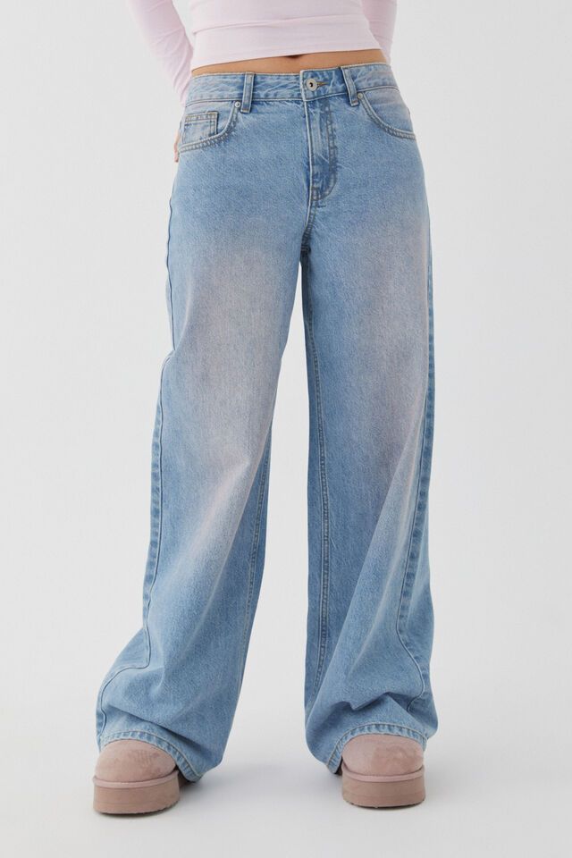 Jeans versatili a vita alta, larghi e drappeggiati, lavati, retrò, dritti, da donna_voghion.com