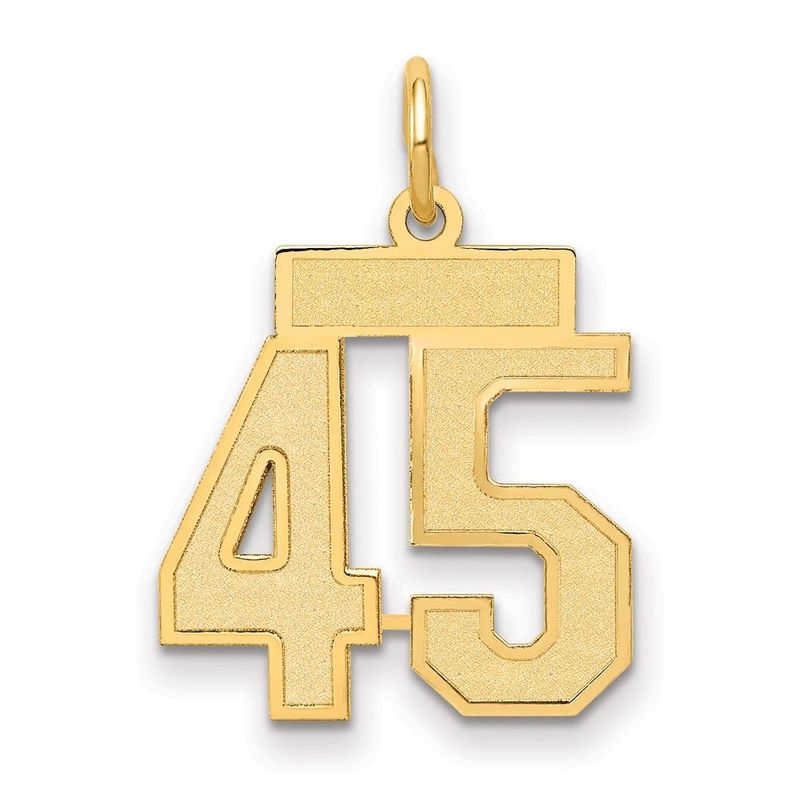 14k Small Satin Number 45 Charm_voghion.com