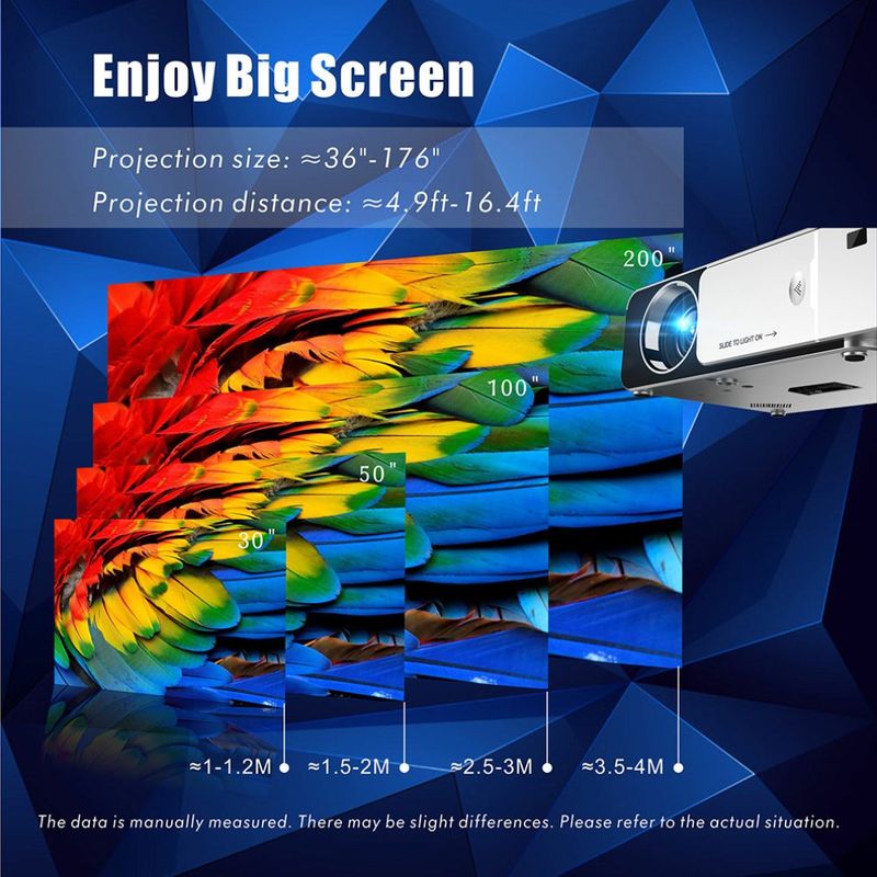 Projektor LED T6 Full HD 4K 3500 lumenów Kompatybilny z HDMI USB 1080P Przenośny projektor kinowy Przewodowy projektor WIFI tego samego ekranu_voghion.com