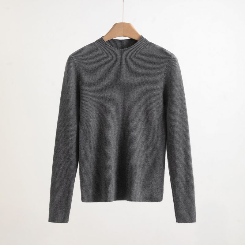 Maglione lavorato a maglia a collo alto per donna, autunno inverno, vestibilità slim, intimo snellente, maglietta di base multicolore_voghion.com