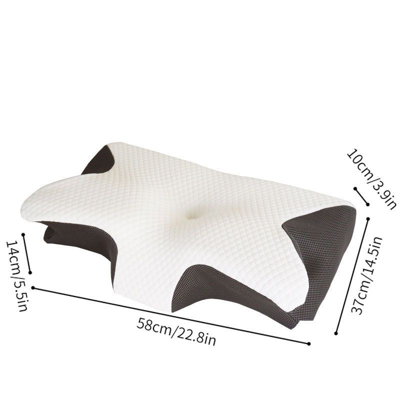 Dzemdes kakla spilvens kaklam un pleciem, Contour Memory Foam spilvens, Ergonomisks kakla atbalsta spilvens sānu muguras vēdera gulšņiem ar spilvendrānu_voghion.com