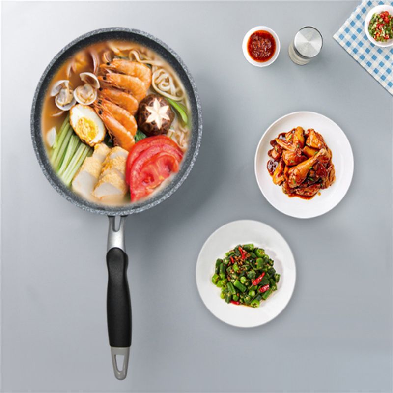 Sartén wok de piedra duradera, antiadherente, de cerámica, para inducción, ideal para cocinar en la cocina a gas o para carne._voghion.com