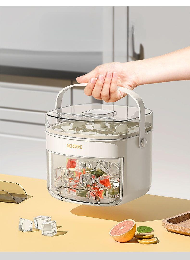 Cubo portátil de almacenamiento de alimentos frescos, ideal para camping, barbacoas, herramientas esenciales, bandeja de prensado para cubitos de hielo._voghion.com