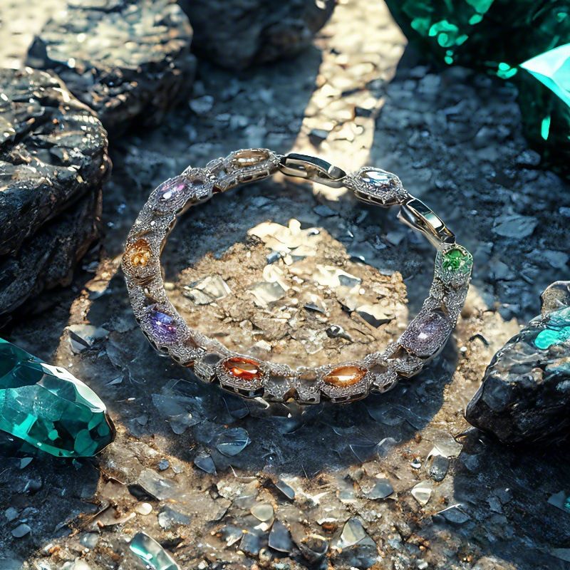 Bracciale estivo colorato fatto a mano da donna, stile semplice e versatile, gioiello in zircone di cristallo resistente allo sbiadimento._voghion.com