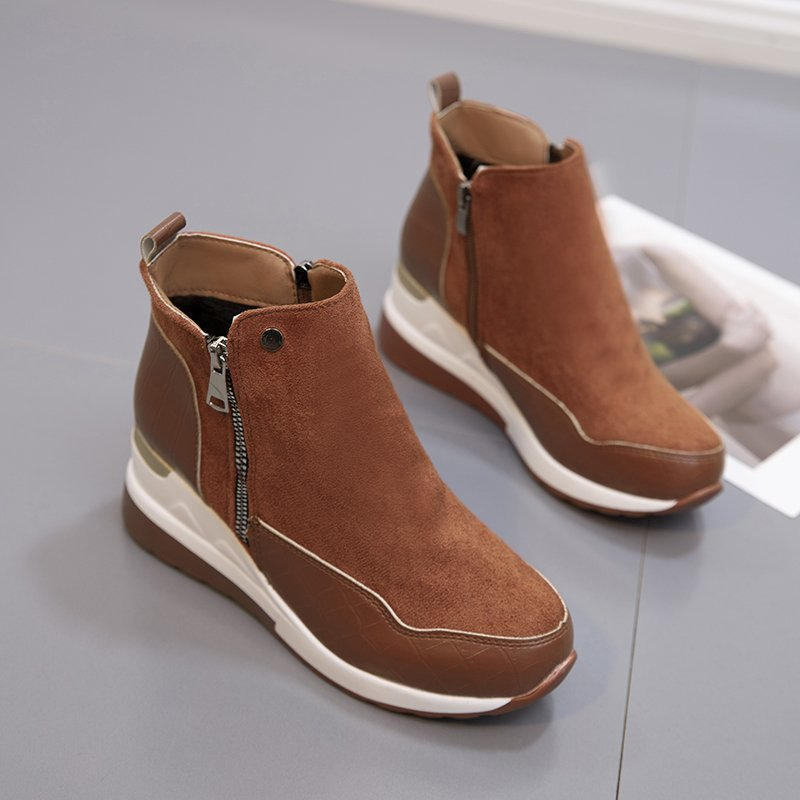 2024 m. dideli nauji laisvalaikio bateliai vidutinio kulno šoniniais užtrauktukais moterims_voghion.com