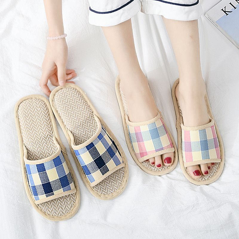 Leinen Sommer Damen Home, Romantisches Paar, Bodensandalen, Mode Vielseitig Freizeit Täglich_voghion.com