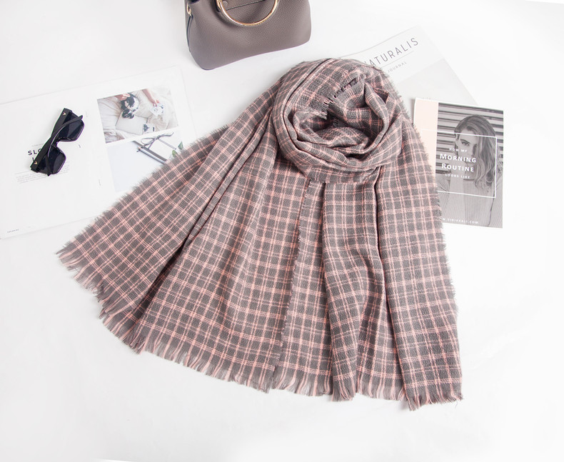 Damenschals Herbst und Winter schwarz-weiß karierter Karoschal sowie großer Kaschmir-Imitat-Schal warmer Halsschal_voghion.com