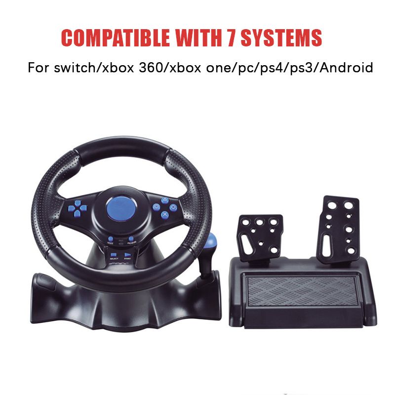 Lenkrad-Vibrationscontroller 7 in 1 Spielsimulation Rennpedale für Switch/Xbox 360/Xbox One/PC/PS4/3/Android_voghion.com