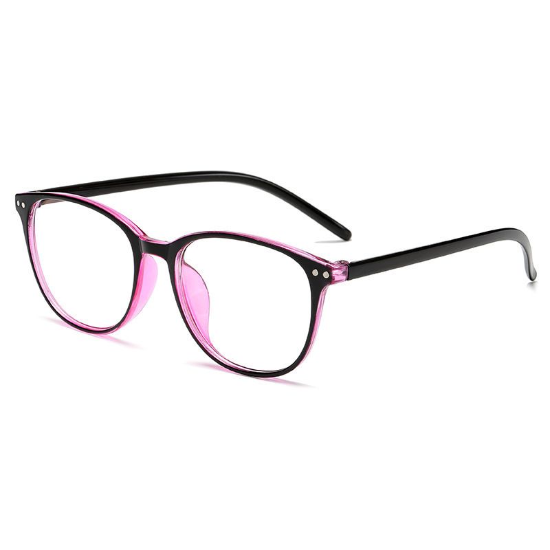 Modische Lesebrille ohne Sehstärke im Reisstollen-Stil für Damen und Herren, runder Rahmen, Blaulicht-blockierende Computerbrille_voghion.com