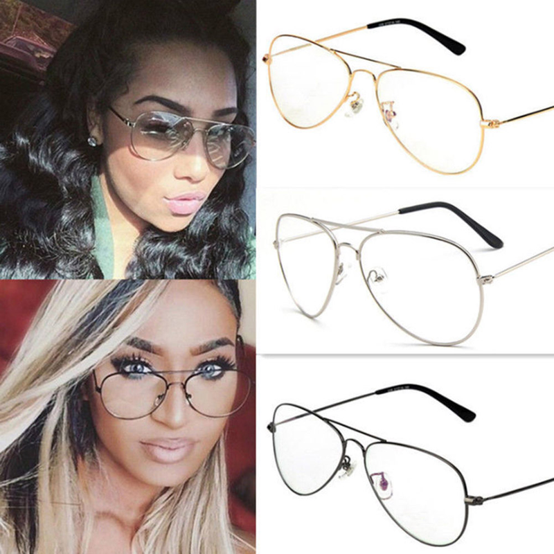 Zhuoxinder Unisex Retro Big Round Metal Frame Clear Lens Glasses Eyeglasses Spectacles-1_voghion.com