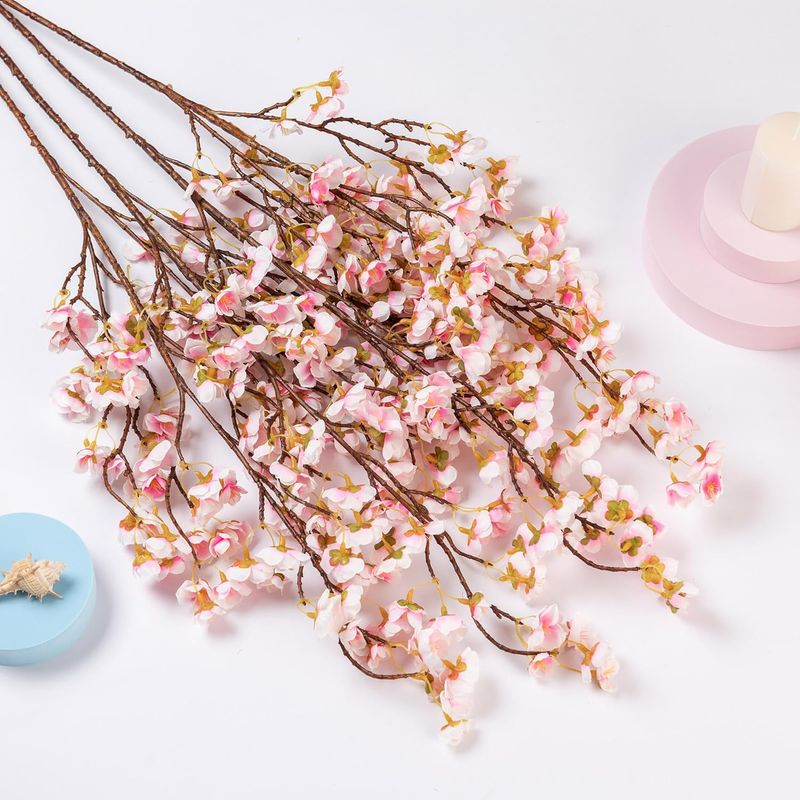 4 rami di fiori di ciliegio artificiali, bouquet di fiori di seta sfusi, tocco reale, per feste di matrimonio a casa_voghion.com