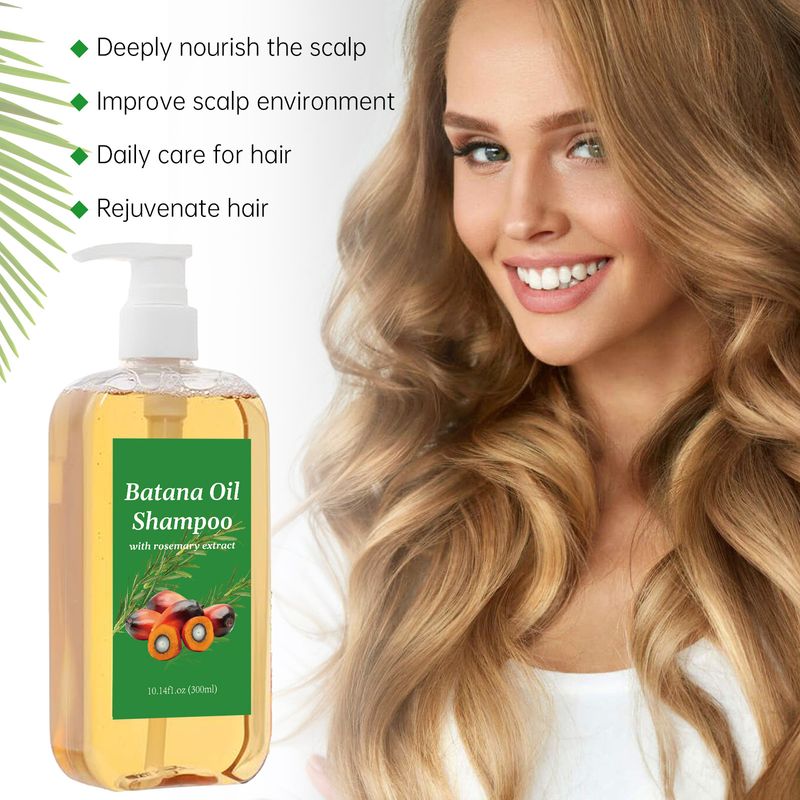 Shampoo idratante riparatore nutriente Batana senza etichetta, secco, crespo, liscio, lucido, controllo del sebo, 300 ml_voghion.com