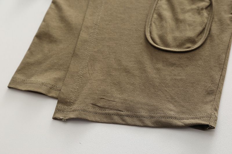 Set de două piese de vară 2023, cu guler rotund, culoare solidă, cu buzunar, pentru băieți, casual, cu mânecă scurtă_voghion.com