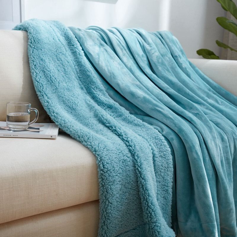 Nordic Erba Nerz Lamm Fleece Decke Verdickt Doppel Flanell Decke_voghion.com
