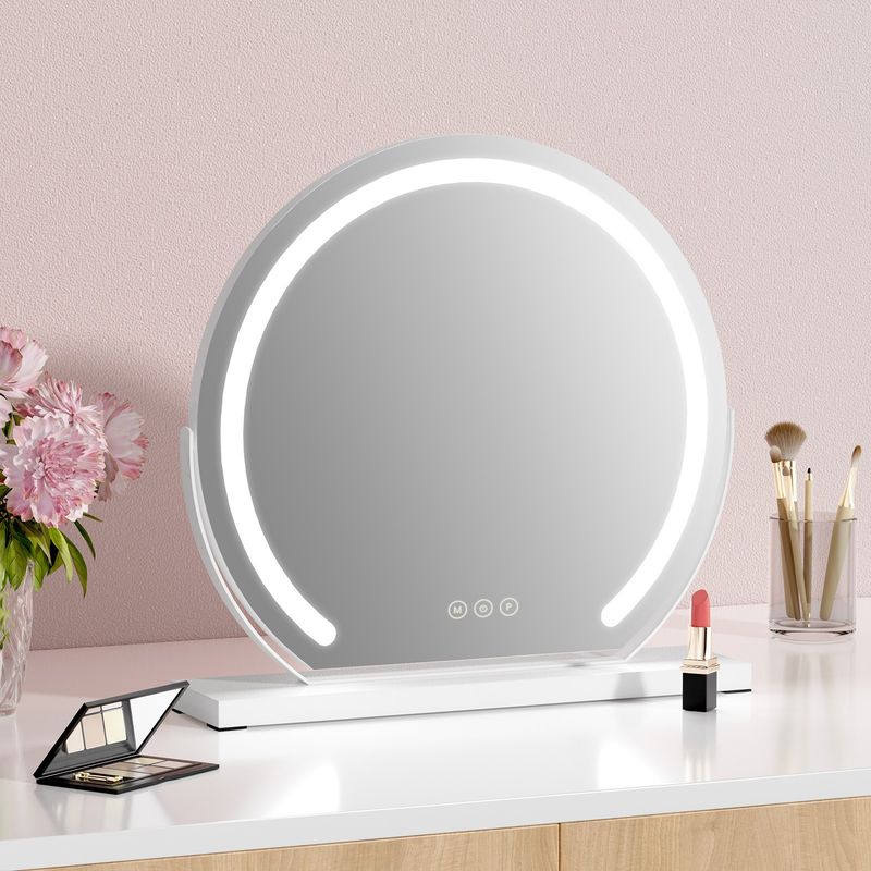 Hollywood Large Makeup Mirror Dimmable LED 3 Color Light Vanity Mirror_voghion.com