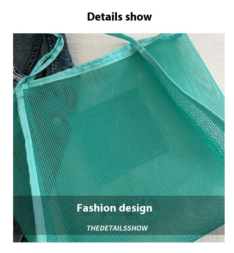 Nuova borsa da spiaggia giocattolo trasparente in stile Instagram da donna alla moda con borsa a tracolla in rete di grande capacità_voghion.com