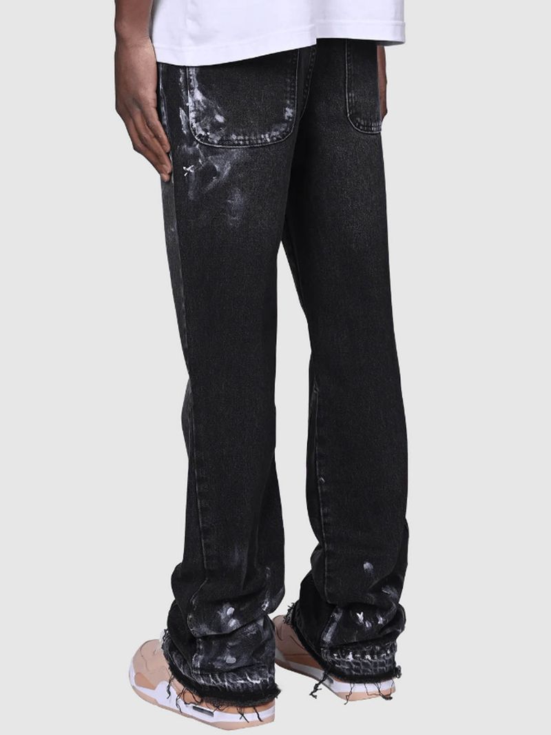 Herre hiphop-jeans med joggebukser, løs passform, streetwear, biker- og baggy-jeans, rette jeans_voghion.com