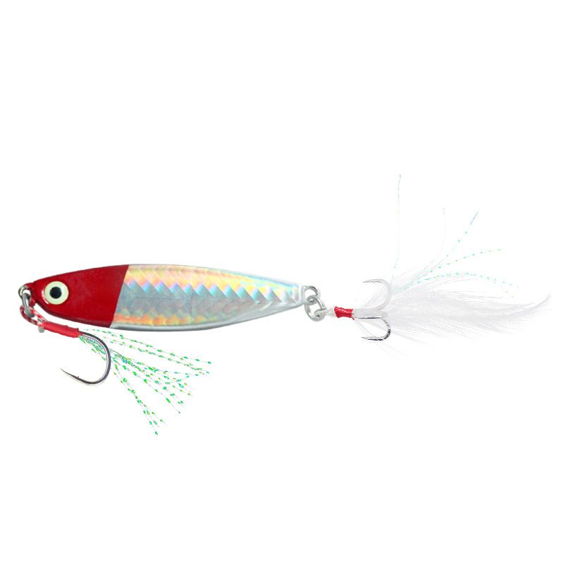 Luya Wzmocnione Pióro Trzy Haki Slow Shake Blade Glitter Bait Twarda Przynęta Sprzęt Wędkarski_voghion.com