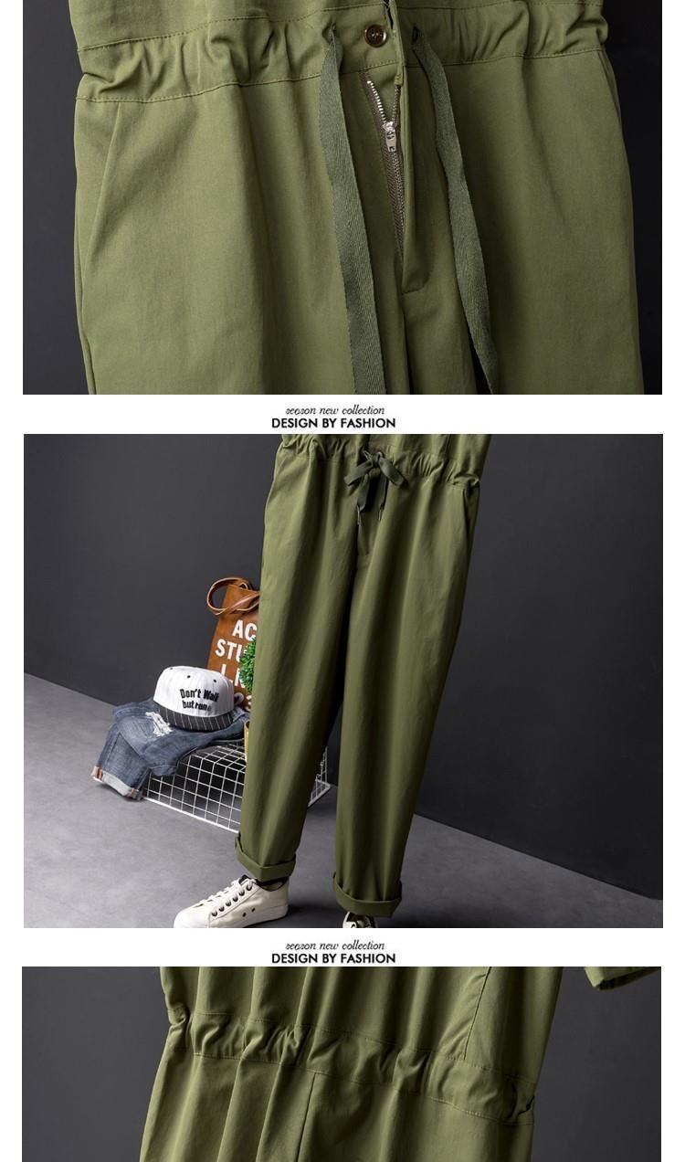 China-Chic Hip Hop Nine Part Pants Men's Summer Workwear One Piece Couple Loose Casual Set_voghion.com