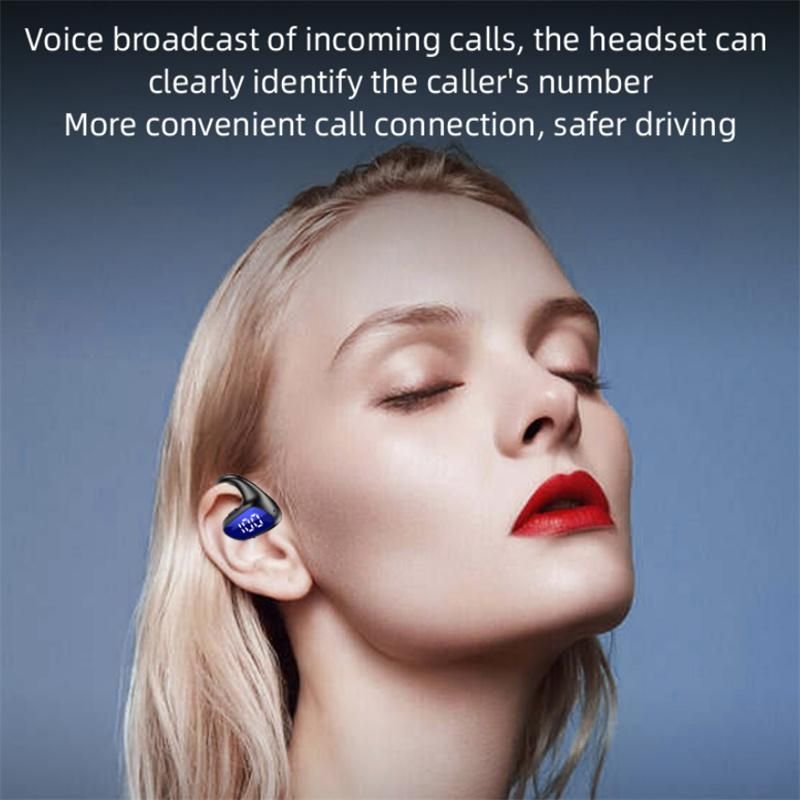 M-K8 Bluetooth Headset Ear Hanging Business Model Air Conduction Earphone(Black)_voghion.com