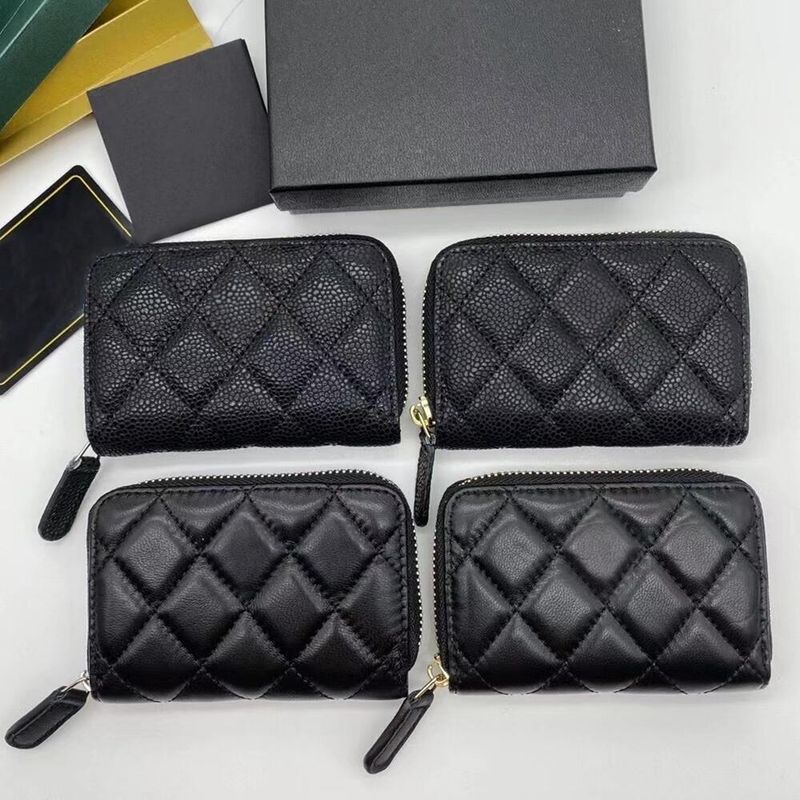 Luxurious Quilted Small Style Fashion Sheepskin Credit Business Case Coin Purse Card Holder_voghion.com