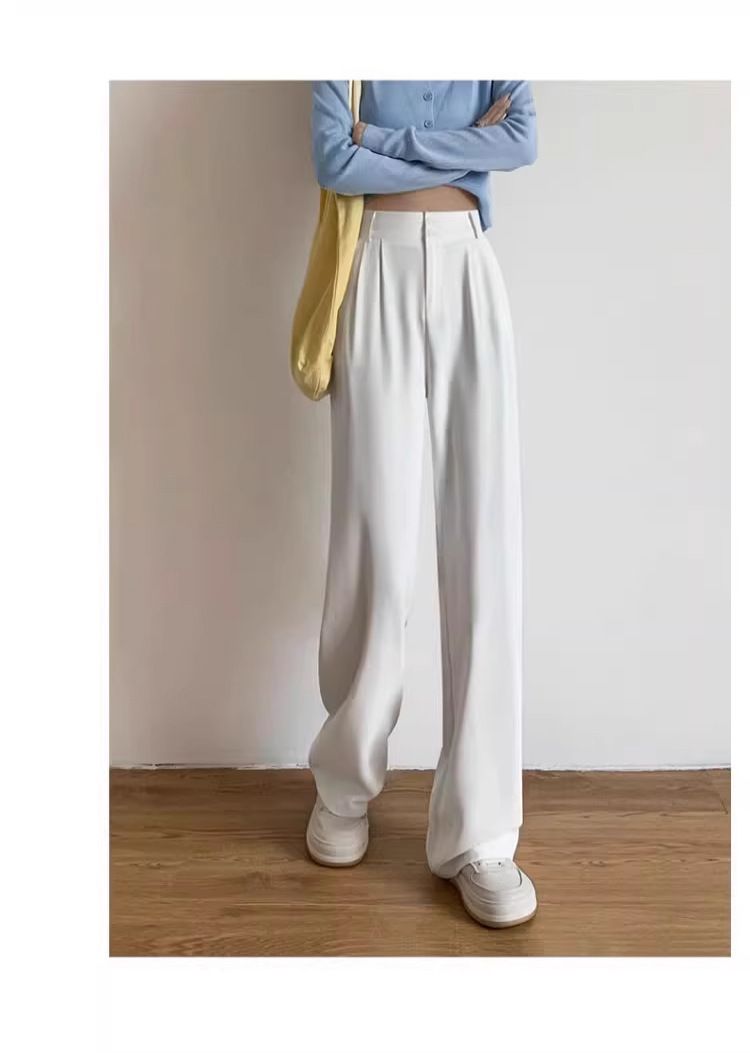 Women's High-Waisted Trousers – Slim Fit Office Pants With Flowy Hem (S-5XL, 4 Colors, Wrinkle-Free Polyester)_voghion.com
