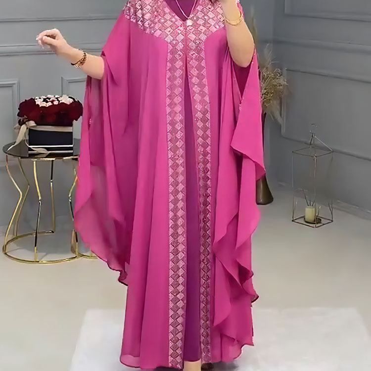 Women'S dress robe pearl chiffon heavy industry hot diamond Middle East Muslim _voghion.com
