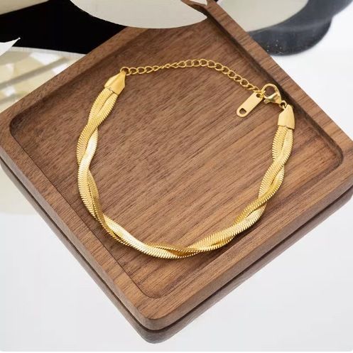 Pulseira exclusiva de aço titânio, metal com retenção de cor, joia da moda moderna com nós_voghion.com