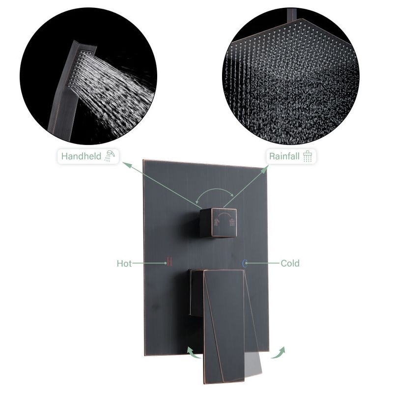 Lordear 12 Inches Rain Mixer Shower Combo Set Rainfall Ceiling Mounted Dual Shower Head System_voghion.com