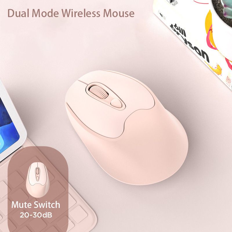 New dual-mode wireless mouse 2.4G+BT5.2 charging 4D silent ergonomics 1600dpi unisex_voghion.com