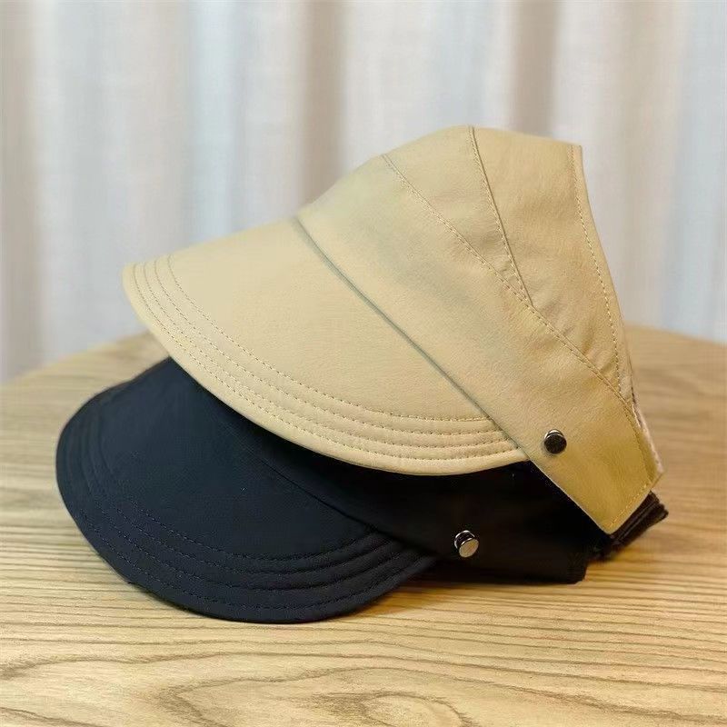 Cappello da pescatore con linguetta d'anatra, può legare una coda di cavallo per le donne in estate, sottile, traspirante, ad asciugatura rapida, con sole vuoto in alto_voghion.com