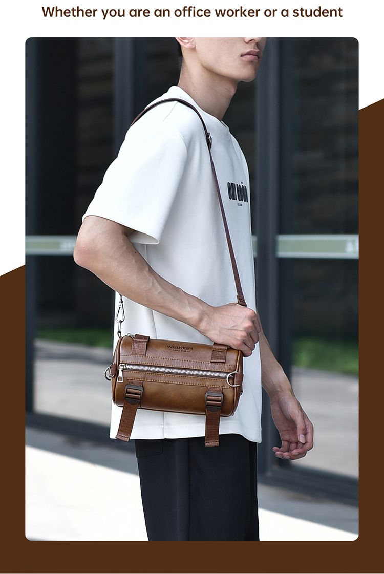 High End Men's Personalized Messenger Bag Trendy Large Capacity Leisure Waterproof Shoulder Bag Men's Bag_voghion.com